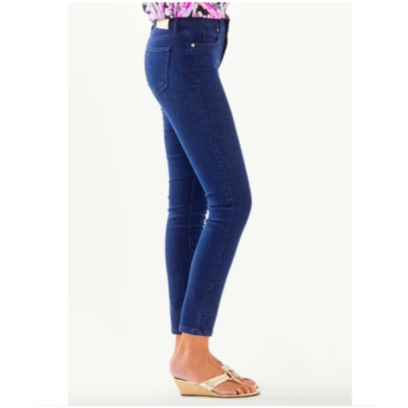 Lilly Pulitzer South Ocean High Rise Skinny Jeans Size 6 cosmic dark Wash - Picture 10 of 13
